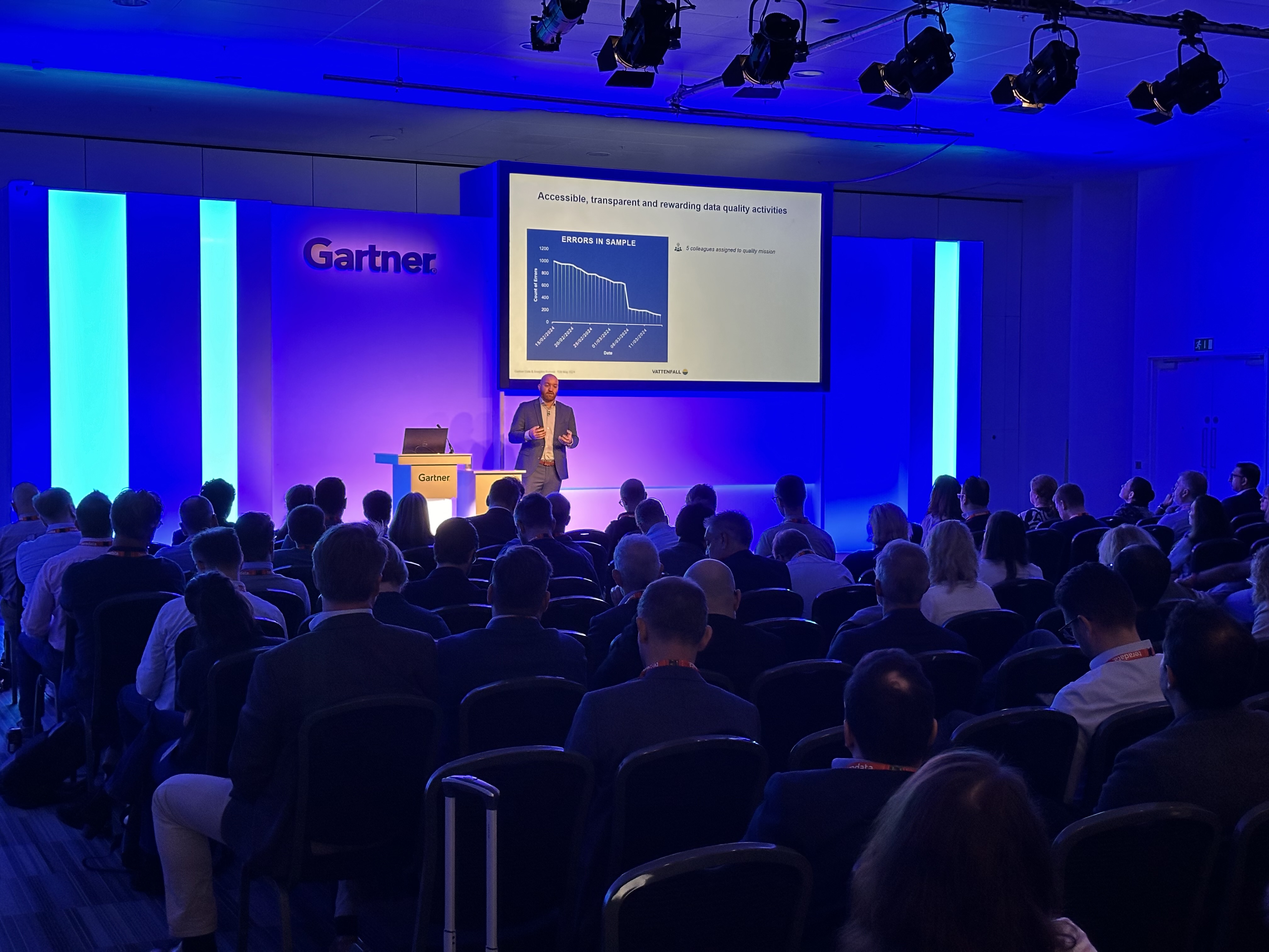 Sebastian Kaus spricht beim Gartner Data & Analytics Summit in London